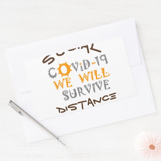 COVID-19生き延び – 強さと回復力 ラウンドシール (封筒)