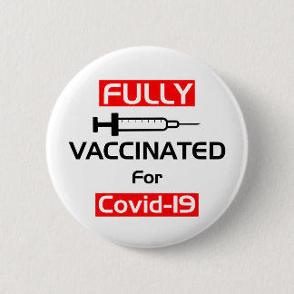 Covid 19白の完全ワクチン接種 缶バッジ