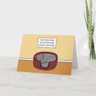 Covid 19自己隔離の漫画の猫の眠り カード