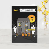 Covid 19自己隔離ハロウィーンハ不気味ウス カード (黄色い花)