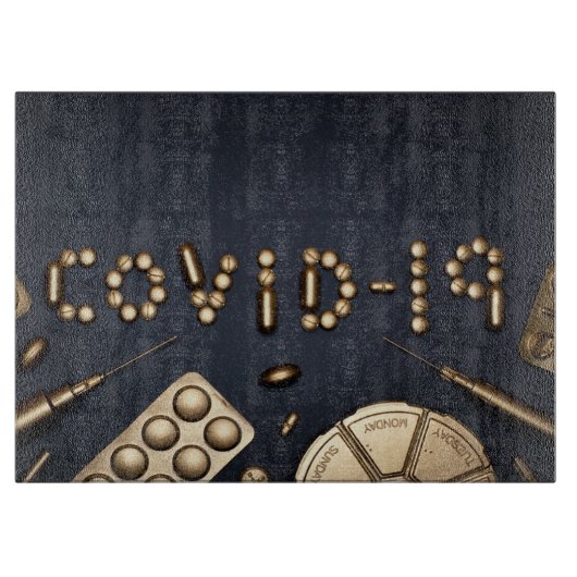 Covid-19 カッティングボード (正面)