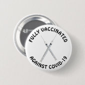 Covid-19，コロナウイルスに完全ワクチン接種 缶バッジ (正面&裏面)