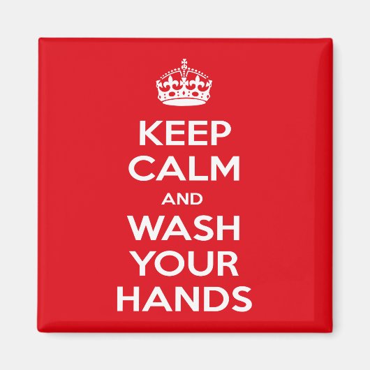 Covid-19、コロナウイルス、保落ち着き マグネット (正面)