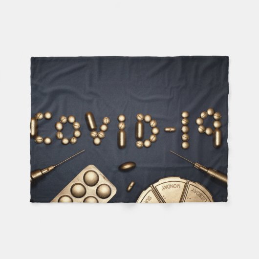 Covid-19 フリースブランケット (正面(横))