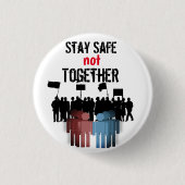 Covid -19 保 Safe Together Pandomic Graphics 缶バッジ (正面)