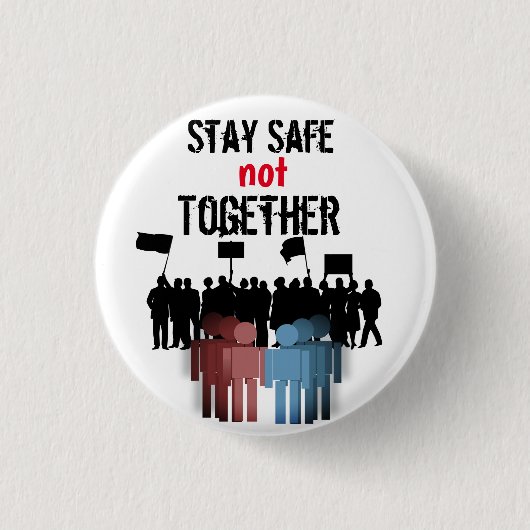 Covid -19 保 Safe Together Pandomic Graphics 缶バッジ (正面)