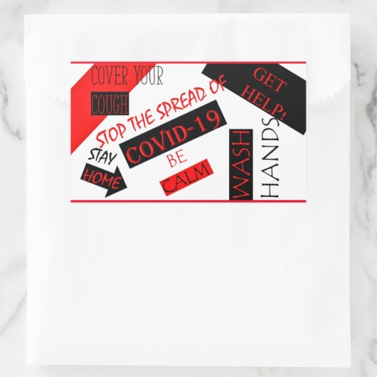 COVID-19 長方形シール (バッグ)