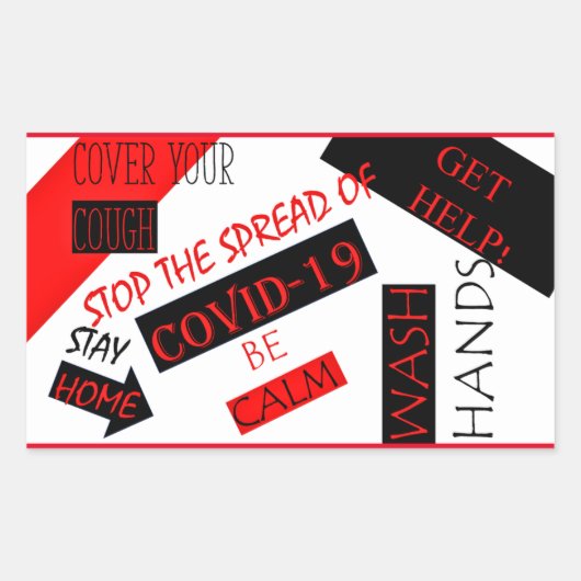 COVID-19 長方形シール (正面)