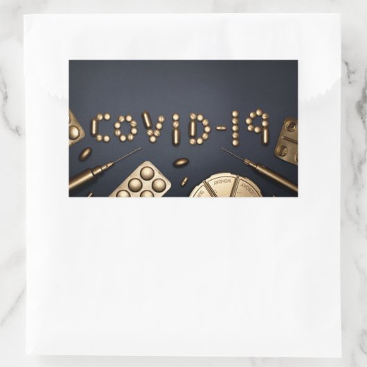 Covid-19 長方形シール (バッグ)