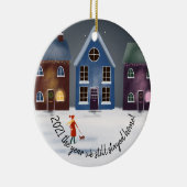 covid-19 202私たちはまだ家の家族を滞在した年 セラミックオーナメント (右)