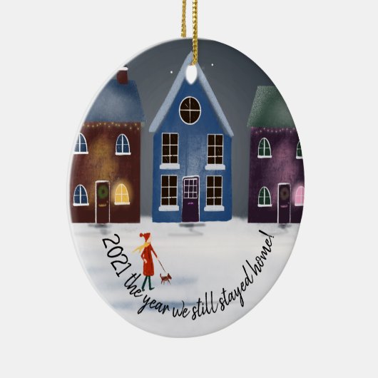 covid-19 202私たちはまだ家の家族を滞在した年 セラミックオーナメント (右)