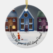 covid-19 202私たちはまだ家の家族を滞在した年 セラミックオーナメント (正面)