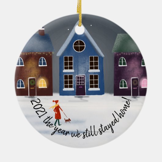 covid-19 202私たちはまだ家の家族を滞在した年 セラミックオーナメント (裏面)