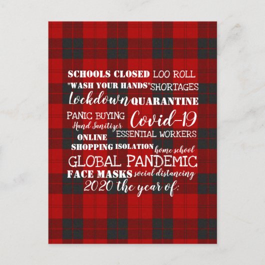 covid-19 2020ロックダウン顔マスクの年 ポストカード (正面)