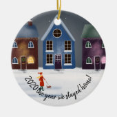 covid-19 2020年、私たちは家族で過ごした年 セラミックオーナメント (正面)