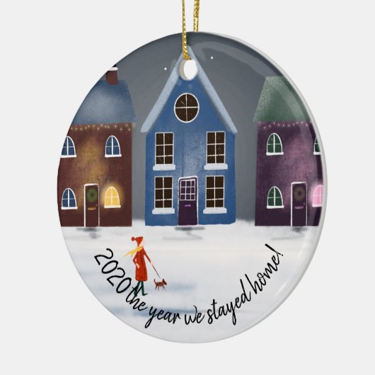 covid-19 2020年、私たちは家族で過ごした年 セラミックオーナメント (左)