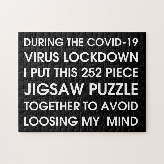COVID-19 ~ Black and White Typography ジグソーパズル (横)