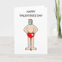 Covid 19 Cartoon Man Wearing Only A Facemask