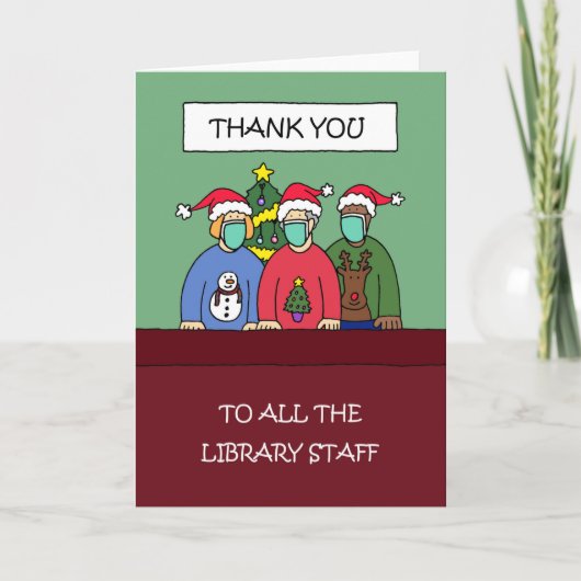 Covid 19 Christmas Thank You to Library Satff シーズンカード (正面)