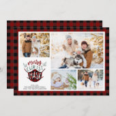COVID-19 ChristMASKメリーバッファロープライド赤い写真 シーズンカード (正面/裏面)