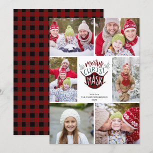 COVID-19 ChristMASKメリー Buffalo Plaid 6写真 シーズンカード