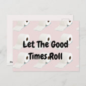 Covid-19 Corona Virusトイレ紙ピンク ポストカード (正面/裏面)