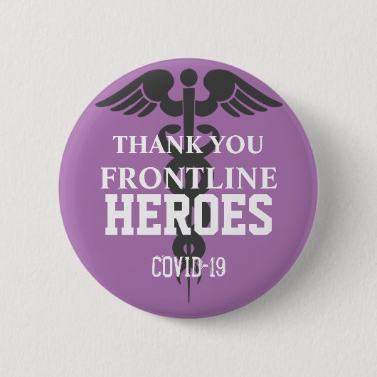 Covid 19 Frontline Heroes Thark You Pin(Covid 19 F 缶バッジ (正面)