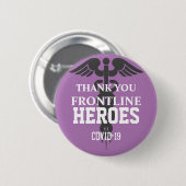 Covid 19 Frontline Heroes Thark You Pin(Covid 19 F 缶バッジ (正面&裏面)