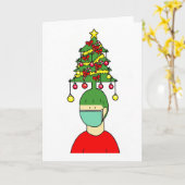 Covid 19 Happy Christmas Hairstylist カード (黄色い花)