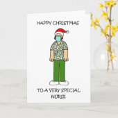 Covid 19 Happy Christmas toナース カード (黄色い花)