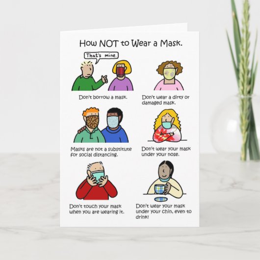 Covid 19 How NOT TO衣服A Mask Cartoon カード (正面)