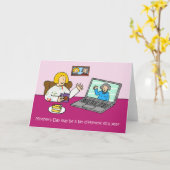 Covid 19 Online Mother's Day Cartoon カード (黄色い花)