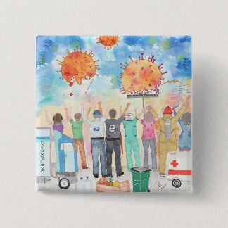 Covid-19 Pinの必要な労働者に対する感謝 缶バッジ