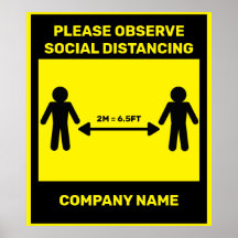 COVID 19 Social Distancing Poster Own Company Name