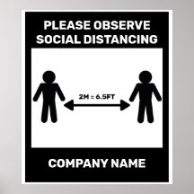 COVID 19 Social Distancing Poster Own Company Name