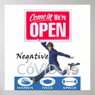 Covid 19 Store Open Signポスターマット ポスター