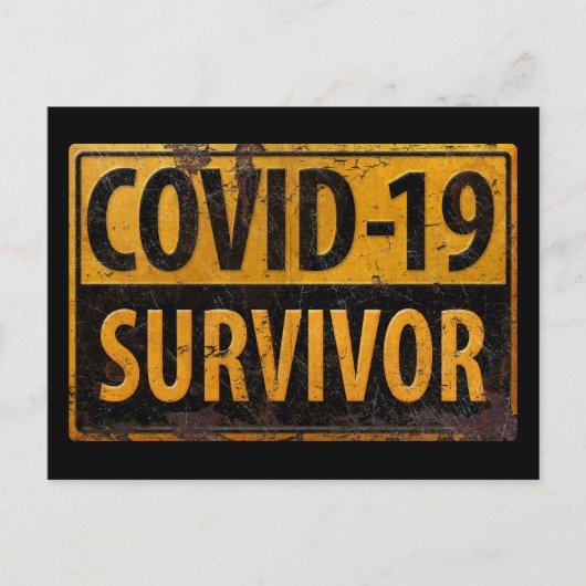 COVID-19 SURVIVER – メタルの外観の心強いサイン ポストカード (正面)