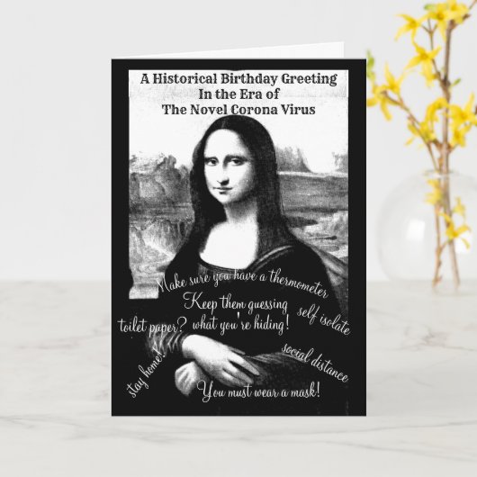 Covid-19 Time Capsule with the Mona Lisa カード (黄色い花)