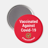Covid-19 #Vaccinatedに予防接種を受ける マグネット (正面/裏面)