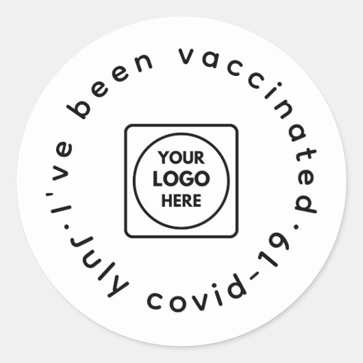 Covid-19 Vaccinated | Staff Custom Logo Round ラウンドシール (正面)