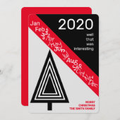 Covid 2020白黒赤おもしろいクリスマス シーズンカード (正面/裏面)