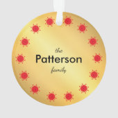 Covid 2021マスクワクチン金ゴールドクリスマスオーナメント オーナメント (裏面)