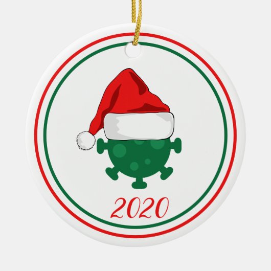 Covid Corinavirus Global Pandomic 2020 セラミックオーナメント (正面)