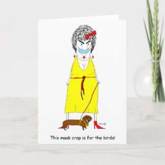 COVID Crabby Old Lady with Mask カード