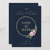 Covid Details Romantic Elegant Pink Floral Wreath (正面/裏面)