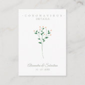 Covid Details Sophisticated Coral Elegant Branches エンクロージャーカード (正面)