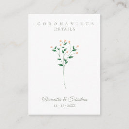 Covid Details Sophisticated Coral Elegant Branches エンクロージャーカード