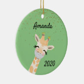 Covid Giraffe着用顔マスク2020 セラミックオーナメント (右)