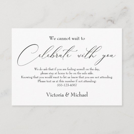 Covid Incaseあなたが病気で結婚す エンクロージャーカード (正面)