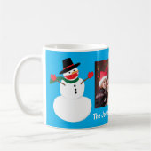 Covid Mask雪だるまとフォト名前をカスタムする コーヒーマグカップ (左)